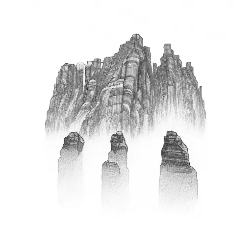 red rocks colarado skinny  long strait line  tattoo design idea