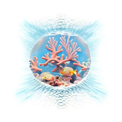 underwater coral scene on the forearm tattoo design idea