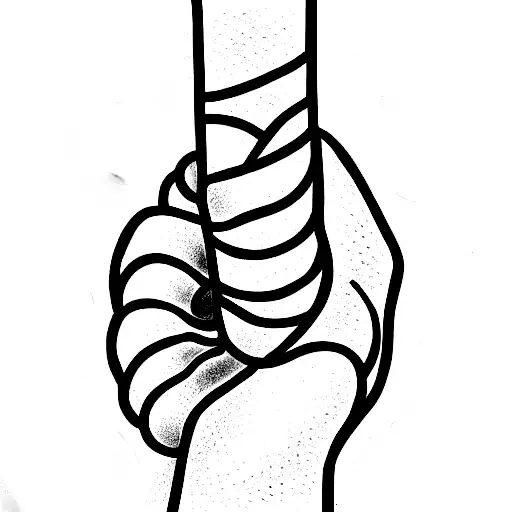 relaxed hand with snake moving through fingers tattoo design idea