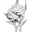 hydrangeas delphinium buganvillea tattoo design idea