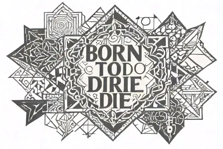 phrase 'born to die' phrase made tattoo design idea