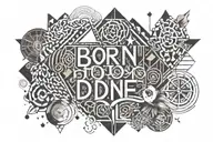 phrase 'born to die' phrase made tattoo design idea