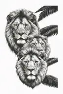 3 lions head tattoo design idea