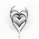 create a tattoo with two fingerprints shaped like a heart and an infinity symbol tattoo design idea