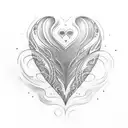 create a tattoo with two fingerprints shaped like a heart and an infinity symbol tattoo design idea