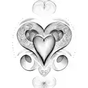 create a tattoo with two fingerprints shaped like a heart and an infinity symbol tattoo design idea