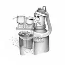 Rick and Morti drink beer tattoo design idea