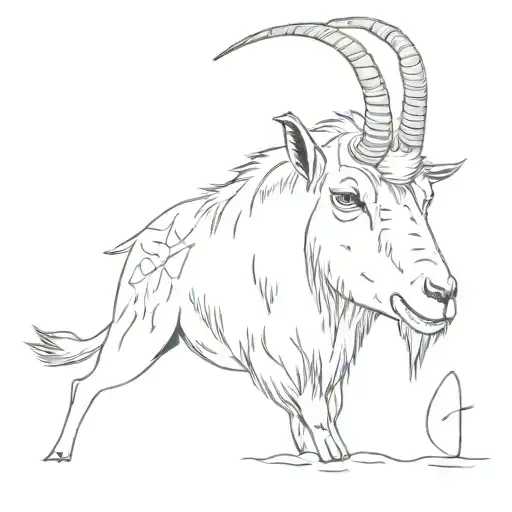 goat wearing ski mask tattoo design idea