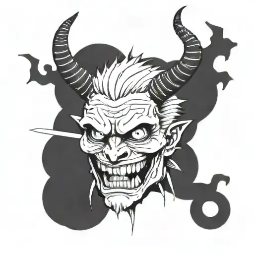 An anime-inspired tattoo of symbolising the monster within, featuring the character Sukuna from jujutsu kaisen  tattoo design idea