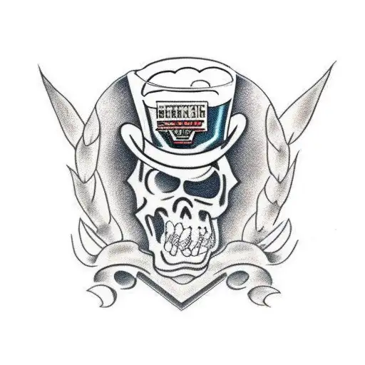 redneck drink beer and watching tv tattoo design idea