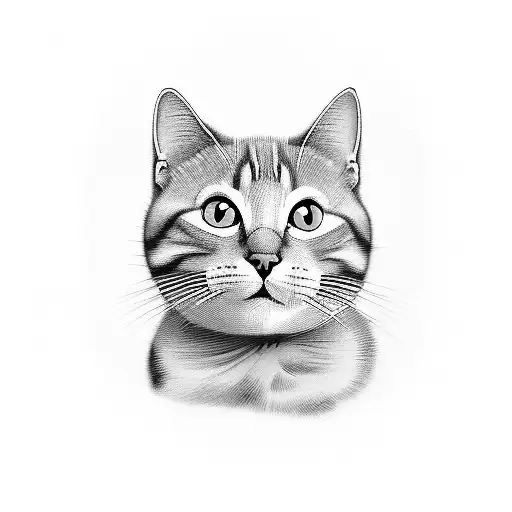 puedes crearme un boceto de el emoji del gato amarillo enojado con la palabra HEY tattoo design idea