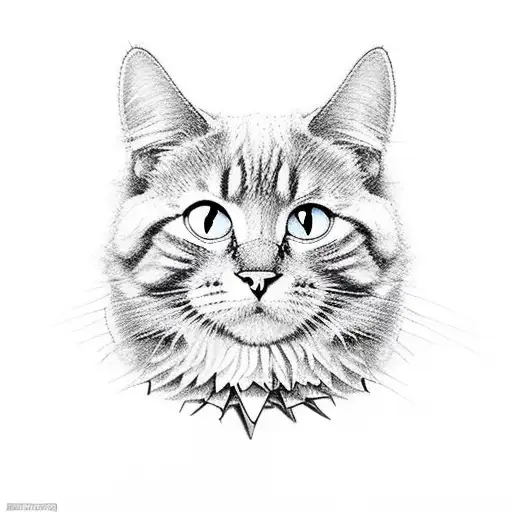 puedes crearme el emoji del gato amarillo enojado con la palabra HEY tattoo design idea
