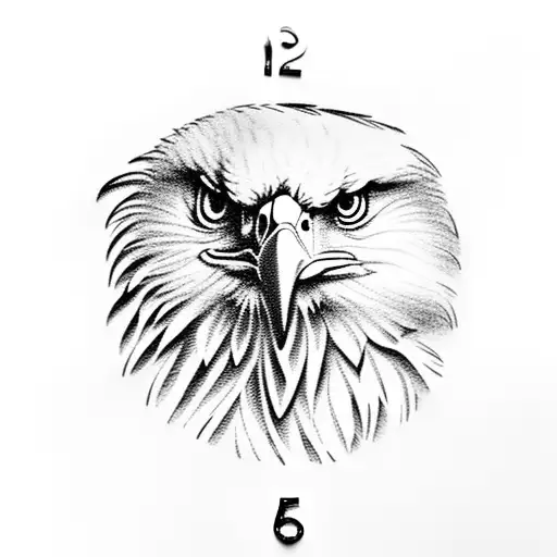 Eagle Holding a clock which is melting into money  tattoo design idea