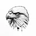 Eagle Holding a clock which is melting into money  tattoo design idea