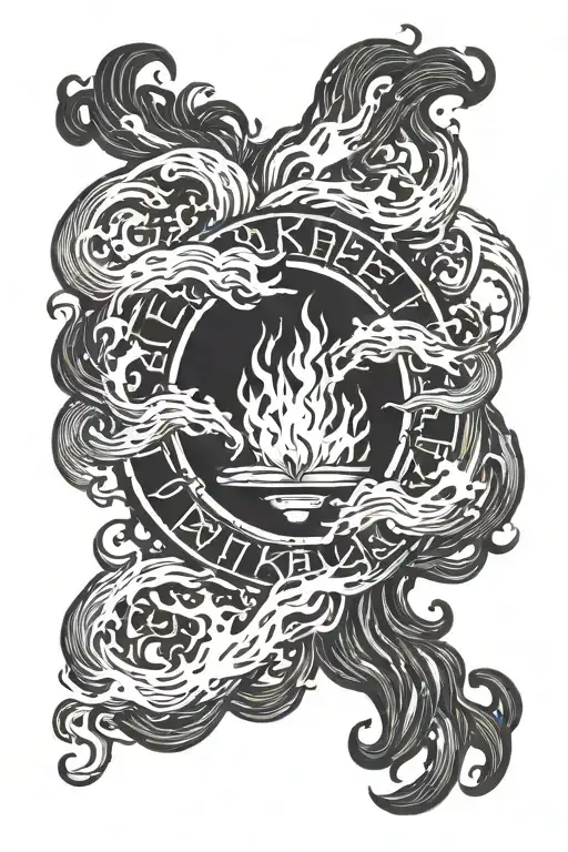 the fire ring tattoo design idea