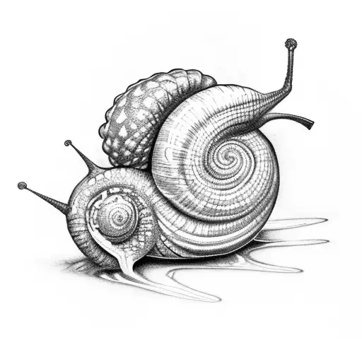 snail with turbo tattoo design idea