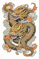 a yakuza oni dragon koi fish tattoo featuring cloud swirls tattoo design idea