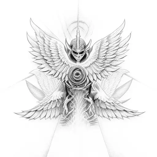 wings devil angel tattoo design idea
