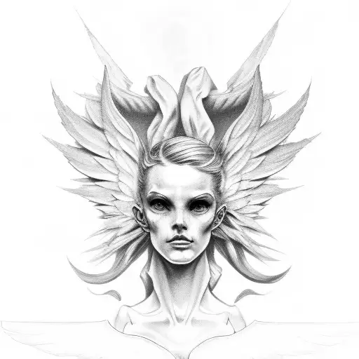 angel and devil wing tattoo design idea