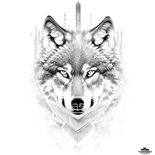wolf and spartan warrior tattoo design idea