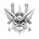 Dwarf Slayer, red mowhawk, battleaxe  tattoo design idea