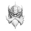 Dwarf Slayer, red mowhawk, battleaxe  tattoo design idea
