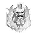 Dwarf Slayer, red mowhawk, battleaxe, barbarian  tattoo design idea