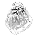 Dwarf Slayer, red mowhawk, battleaxe, barbarian  tattoo design idea