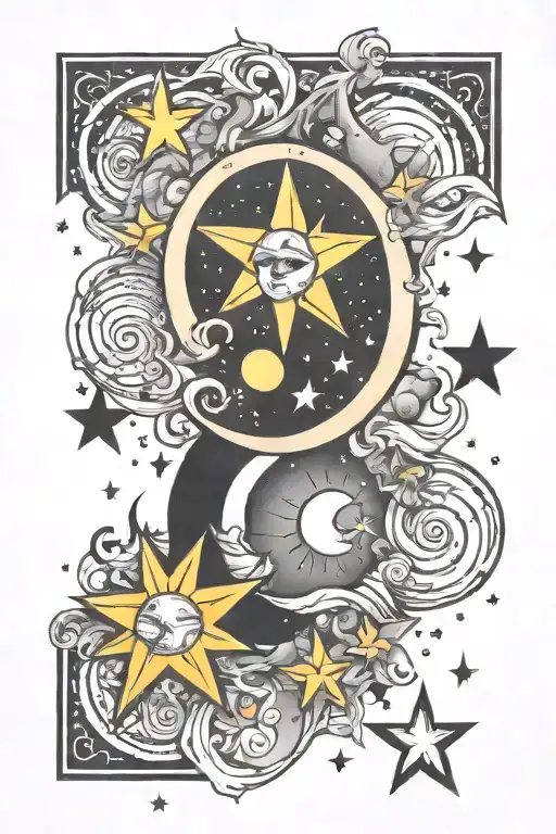 stars and a moon for the song tonight tonight by the smashing pumpkins tattoo design idea