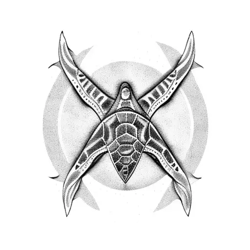 seaturtle, stingray, Shark, tattoo design idea