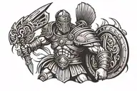 roman warrior tattoo design idea