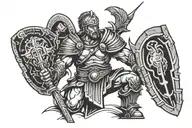 roman warrior tattoo design idea