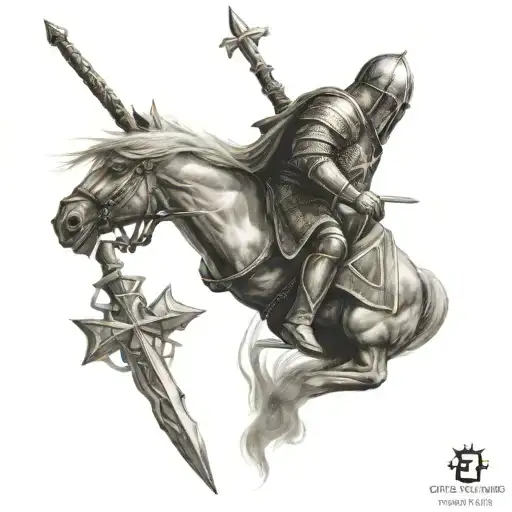 three knights templar tattoo design idea