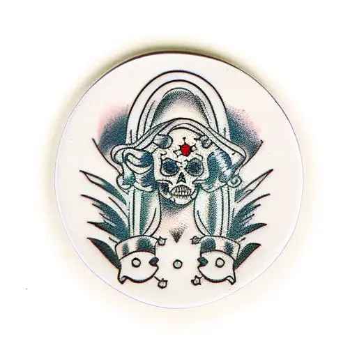 undead pin up girl tattoo design idea