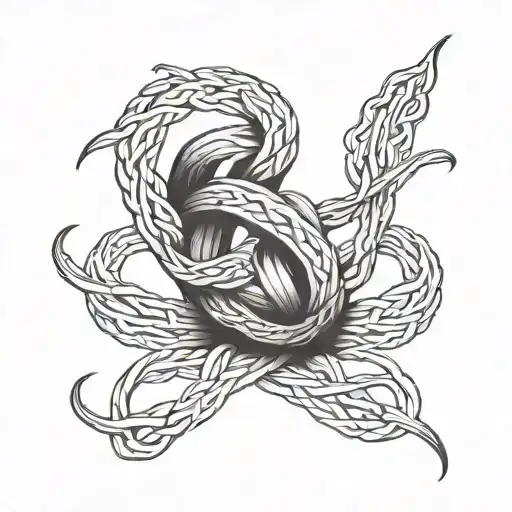 Whip intertwined tattoo design idea