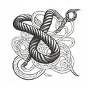 Whip intertwined tattoo design idea