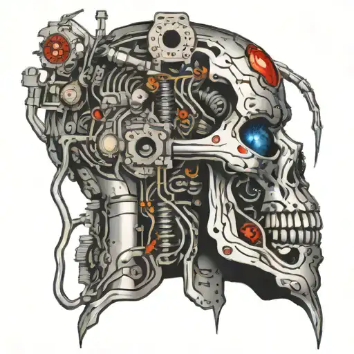 Terminator neuronal processor chip tattoo design idea