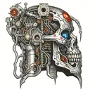 Terminator neuronal processor chip tattoo design idea