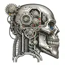 Terminator neuronal processor chip tattoo design idea