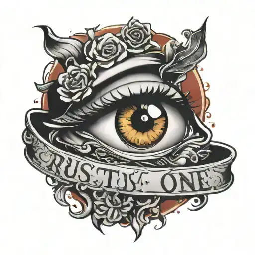 trust no one eye tattoo design idea