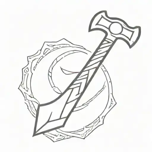 Mjolnir Hammer tattoo design idea