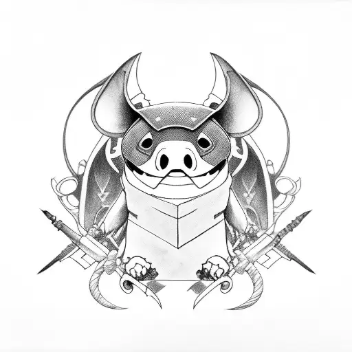 stitch with saber tattoo design idea