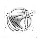 basketball with fire tattoo design idea