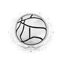 basketball with fire tattoo design idea