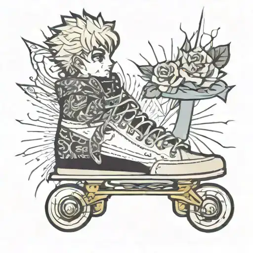 killua zoldyck skate tattoo design idea