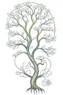 Kidney that flows into a tree of life tattoo design idea
