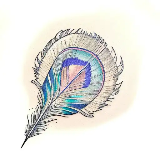 words joing and forming a peacock feather tattoo design idea