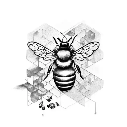 Realistic Bee tattoo design idea
