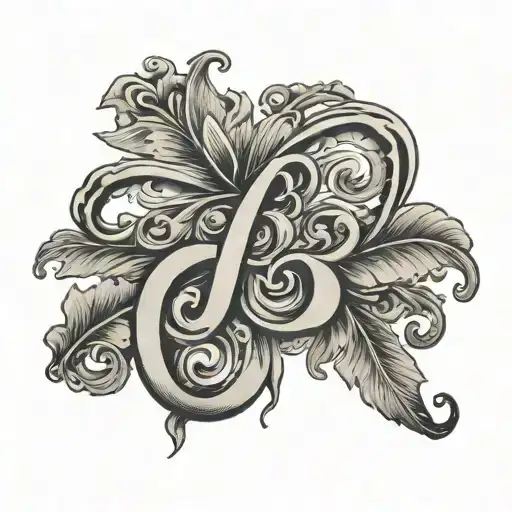 B cursive tattoo design idea