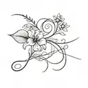 B cursive tattoo design idea